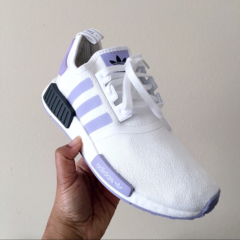 Adidas NMD R1 White Lilac Women Size 9 - Picture 3 of 7